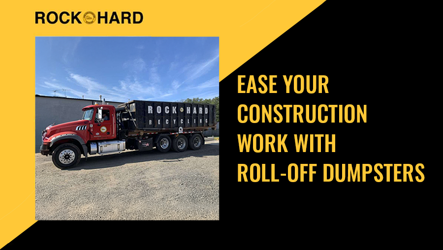 Construction roll-off dumpster at a jobsite