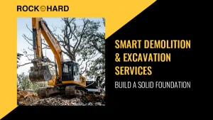 Reliable demolition and excavation contractors preparing construction site in Virginia