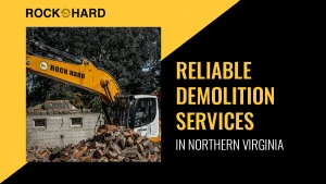 House demolition services in progress by Rock Hard Excavating