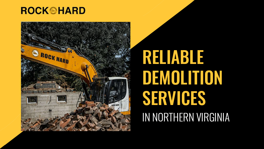 House demolition services in progress by Rock Hard Excavating