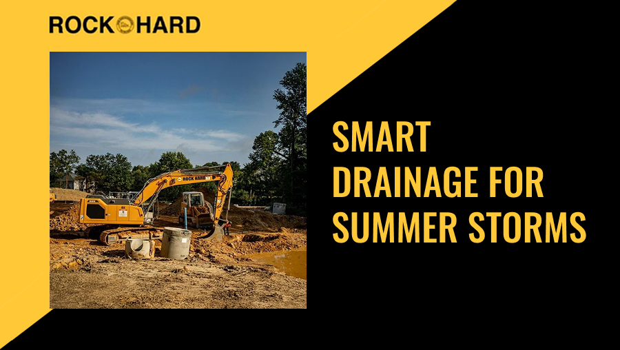 Stormwater drainage system during heavy summer rainfall