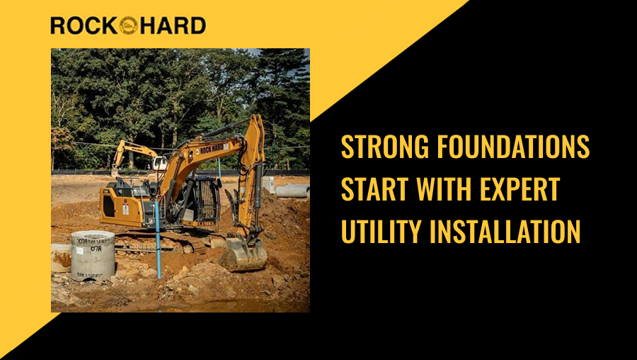 Site utility installation and construction preparation