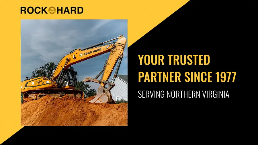 Excavation contractor in Northern Virginia during a winter project