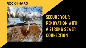 Home sewer line reconnect after renovation with updated sanitary sewer system