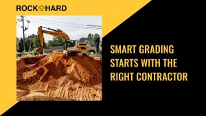 Grading contractor leveling residential property in Reston Virginia