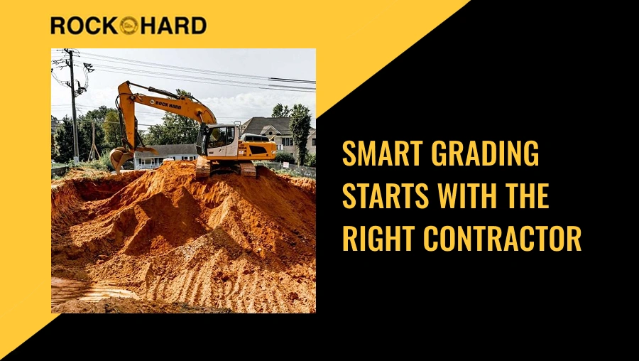 Grading contractor leveling residential property in Reston Virginia