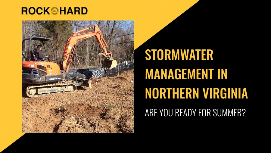 Stormwater runoff flowing across a residential property in Northern Virginia